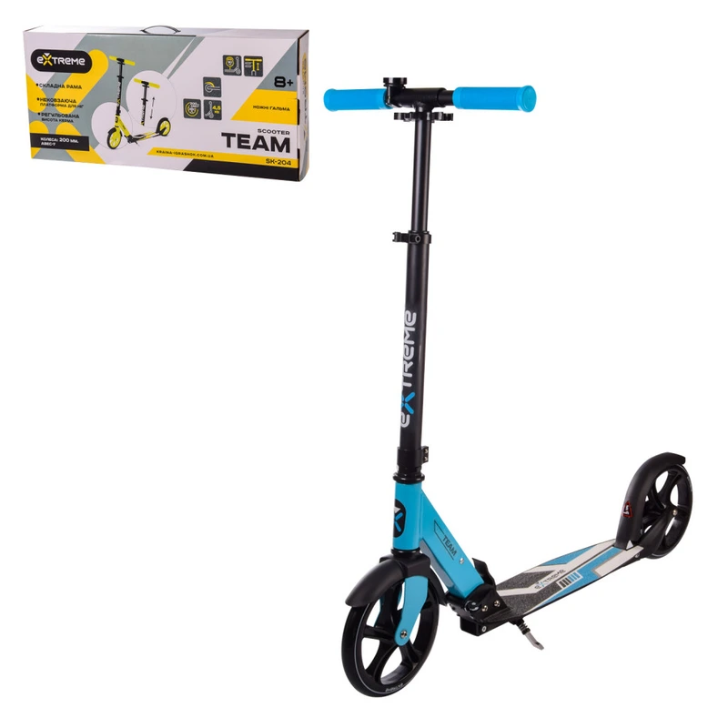 Самокат міський 2-х колісний SK204 (RL7T) СИНІЙ колеса 200 мм PU, алюмінієвий — Bambi