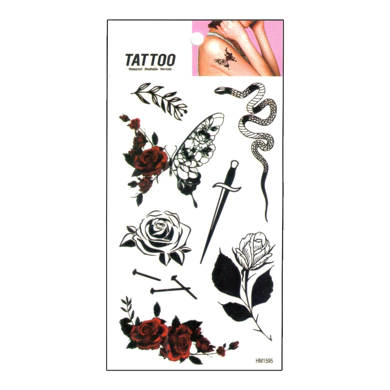 Тимчасове татуювання "Метелики - Троянди Tattoo" 1020-HM1595