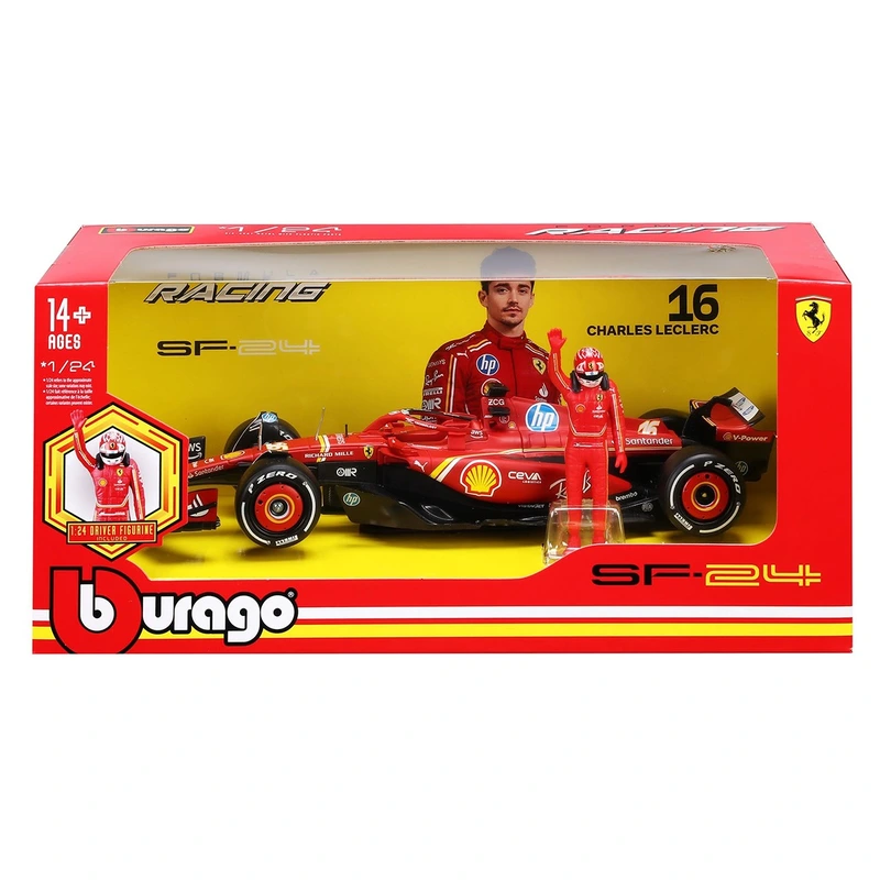 Автомодель з фігуркою – FERRARI SF-24 (2024) (1:24) — Bburago