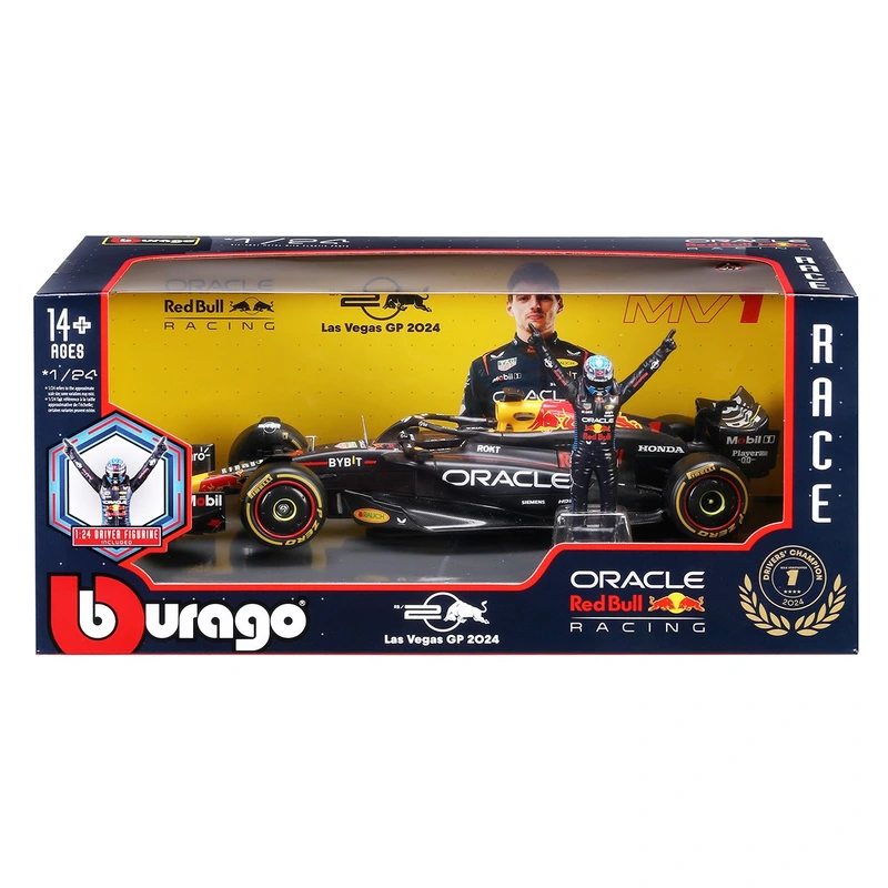 Автомодель з фігуркою – ORACLE RED BULL RACING RB20 (2024) (1:24) — Bburago