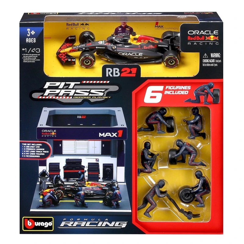 Ігровий набір – PIT PASS ORACLE RED BULL RACING RB21 (2025) (1:43) — Bburago