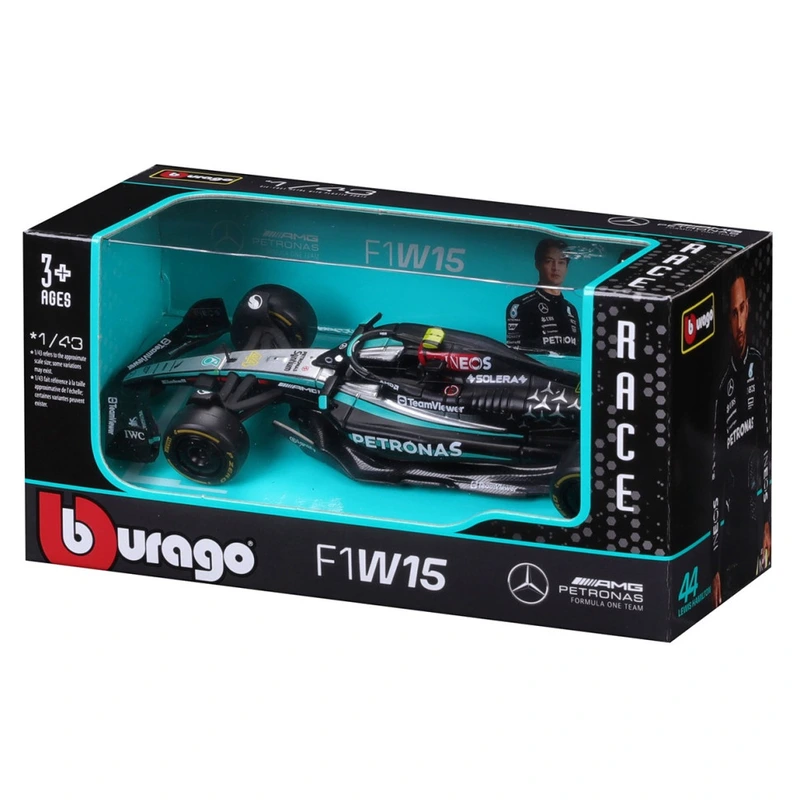 Колекційна автомодель Mercedes-AMG F1 W15 Performance (2024) Bburago 18-38208, 1:43 масштаб