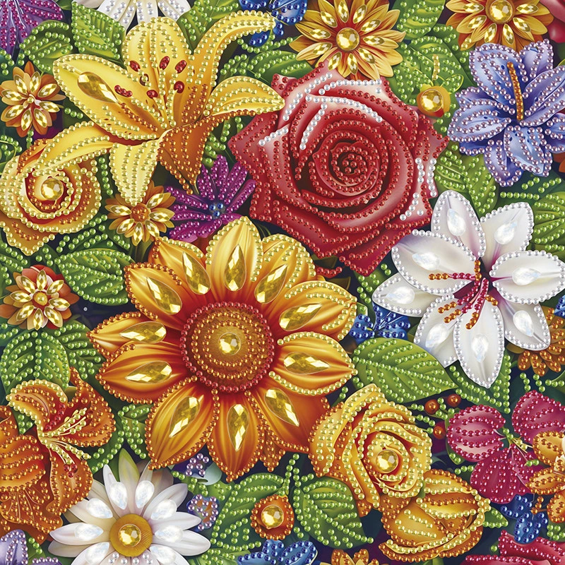 Алмазна мозаїка "Квіткова ніжність" BH028 неповна викладка 25х25 см