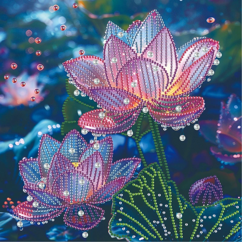 Алмазна мозаїка "Лотоси" BH041, 25х25 см — Brushme