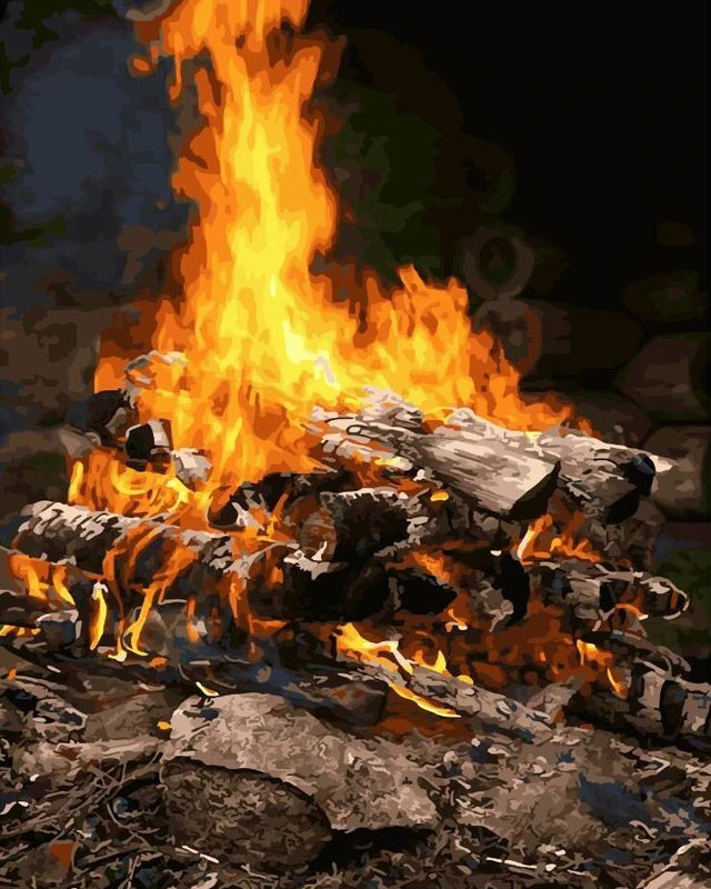 Картина за номерами. Brushme "Багаття" GX21741, 40х50 см — Brushme