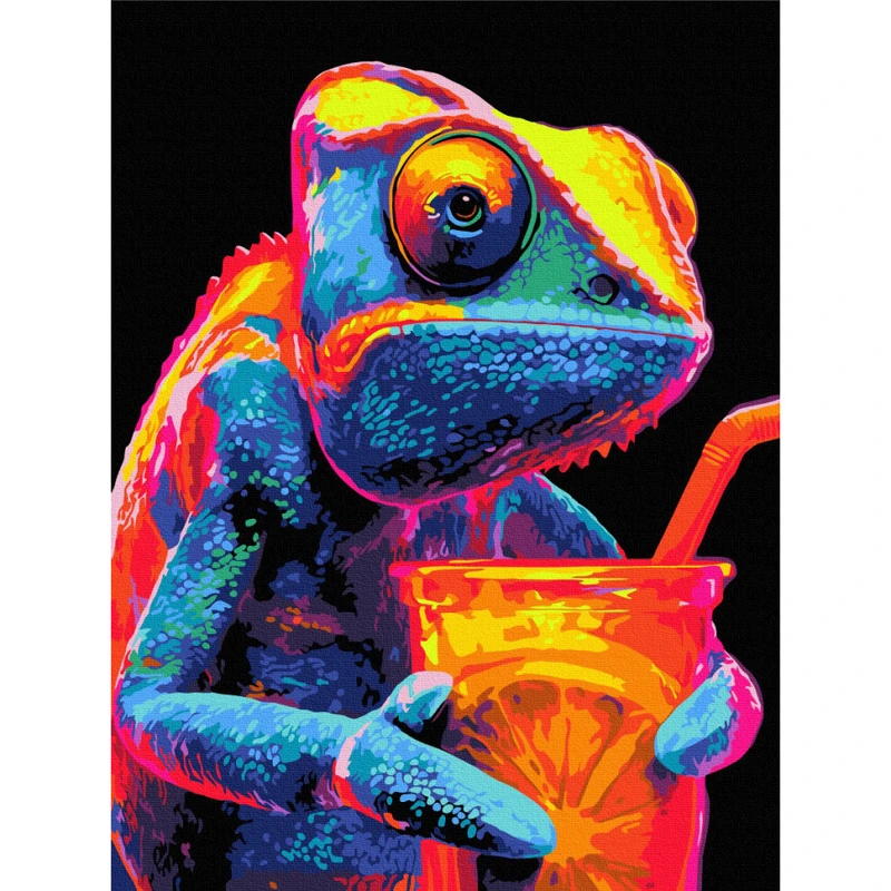 Картина за номерами "Веселий хамелеон" RBSB0006, 30x40 см — Brushme