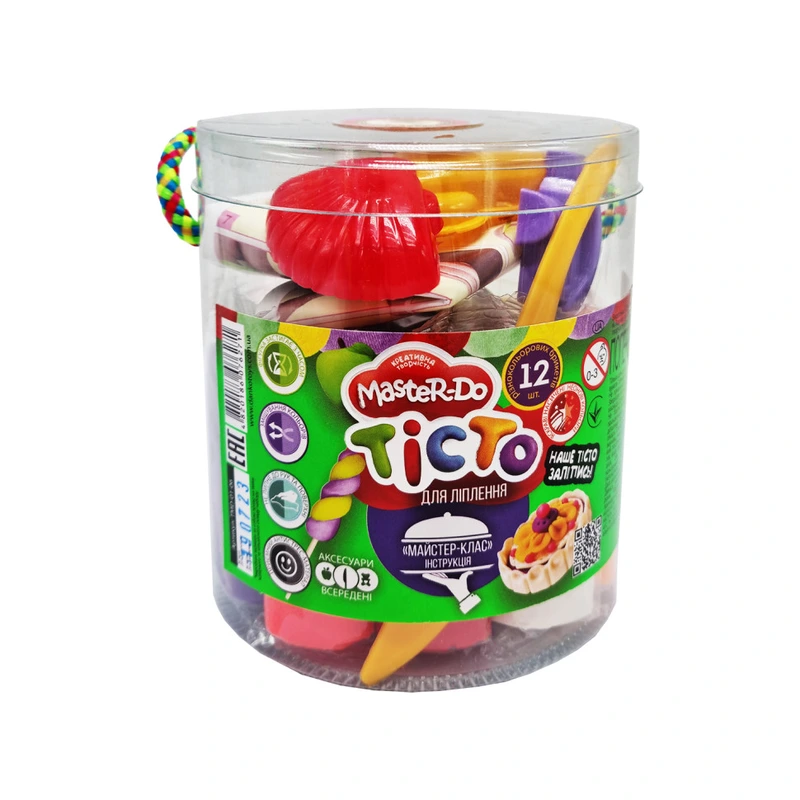 Креативна творчість "Тісто для ліплення "Master Do" TMD-01-06, 12 кольорів