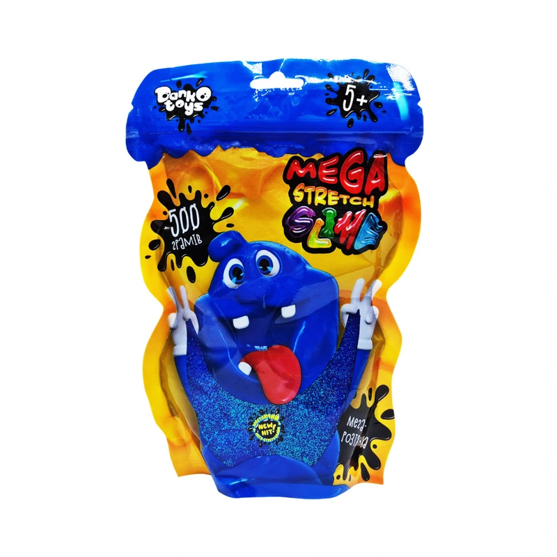 Лізун-антистрес "Mega Stretch Slime" SLM-12-01U 500 гр Синій — Danko Toys