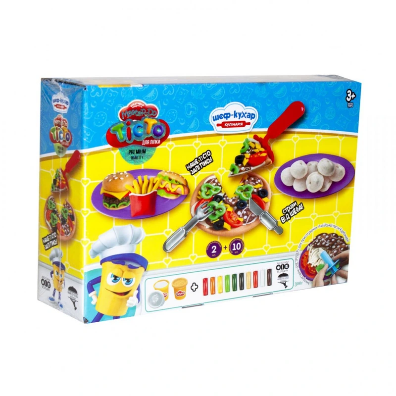 Набір для творчості "Тісто для ліплення" Master Do" Шеф-кухар Піца TMD-10-01U з інструментами — Danko Toys