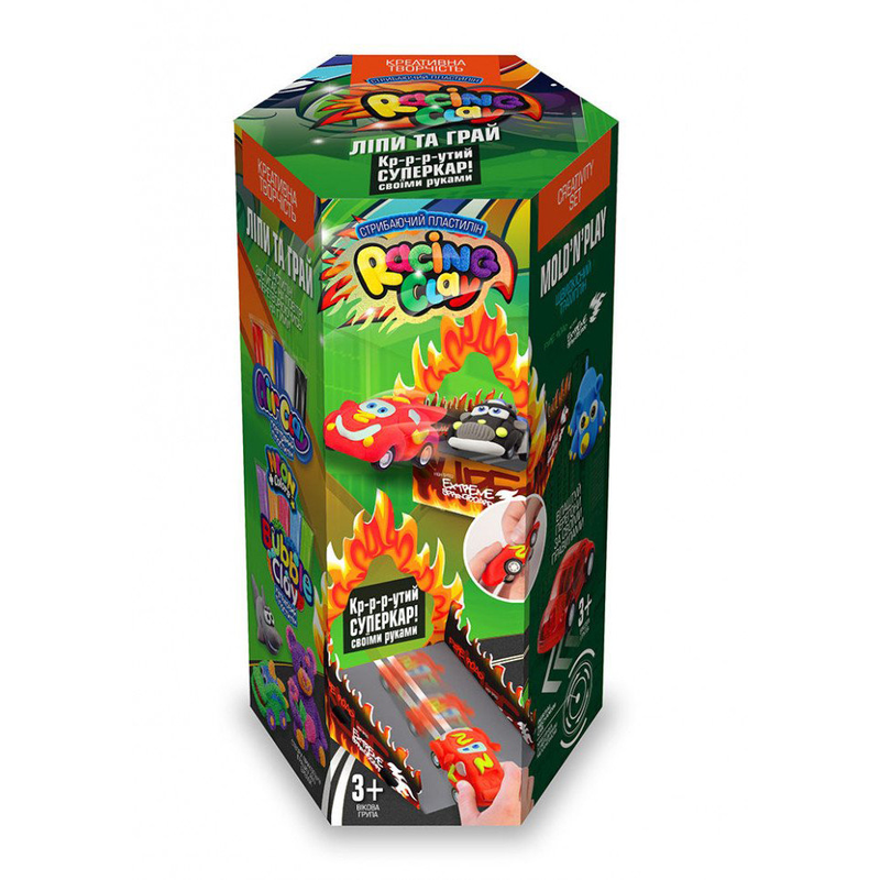 Набір для творчості з повітряним пластиліном RACING CLAY CLRC-01DT, 2 види  Зелений