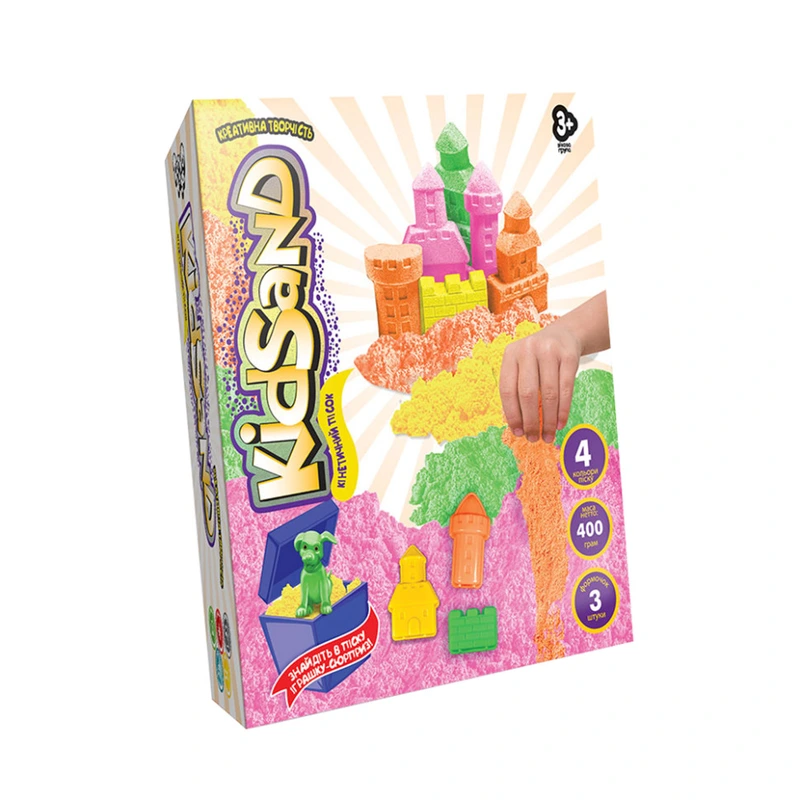 Набір креативної творчості "Кінетичний пісок "KidSand" KS-04-02U коробка 400 г — Danko Toys