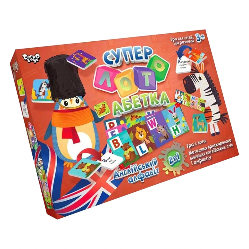 Настільна розвиваюча гра "Суперлото" Абетка CLA-01UE  укр/англ
