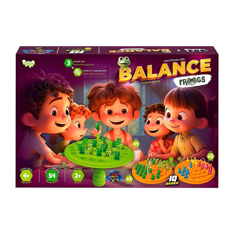 Розвиваюча настільна гра "Balance Frogs" Danko Toys BalF-01 зі слаймом