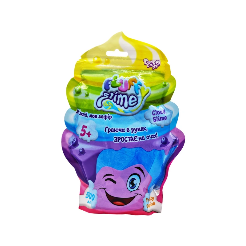 В'язка маса "Fluffy Slime" FLS-02-01U упаковка 500 мл Синій — Danko Toys