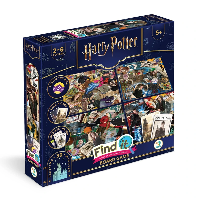 Дитяча настільна гра "Find it: Harry Potter" 200585 4 двосторонні поля 80 ігрових карток 2-6 гравців — DoDo Toys
