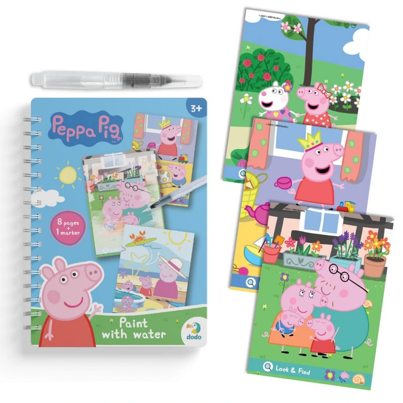 Дитяча водна розмальовка "Pig" 200645, 8 сторінок — DoDo Toys