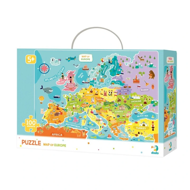 Дитячий пазл "Карта Європи" англійська версія DoDo 300124, 100 деталей
