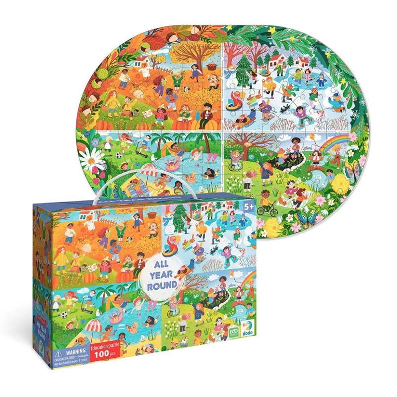 Дитячий віммельпазл "Увесь рік" 300607, 100 елементів — DoDo Toys