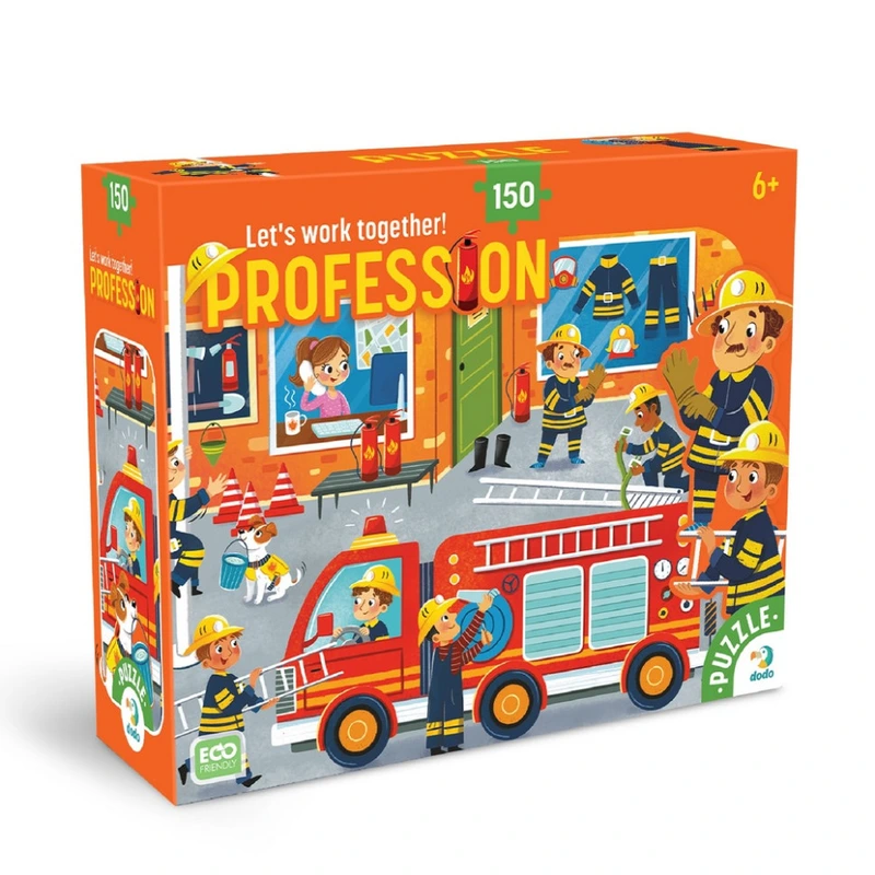 Пазл дитячий "Професії. Пожежник" 300702, 150 елементів — DoDo Toys