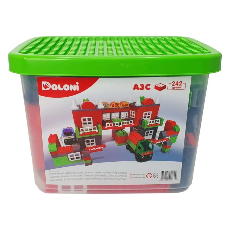 Конструктор "АЗС" 013888/07 в пластиковому боксі, 242 деталі — Doloni