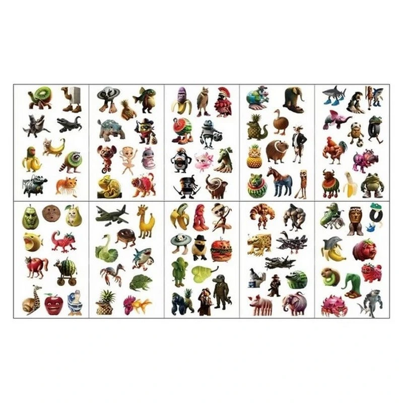 Дитячі тимчасові тату "Італійський брейнрот" Italian-brainrot-tattoo-1, 12х7 см — Fresh Tattoo