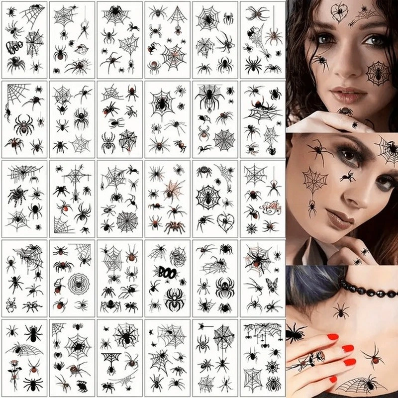 Набір дитячих тимчасових тату "Halloween black" tatto-halloween-black-set-30 — Fresh Tattoo