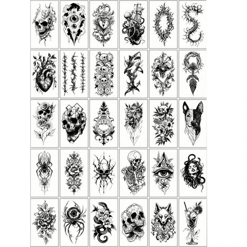 Набір дитячих тимчасових татуювань "Чорні міні №5" black-tattoo-mini-set-5-T