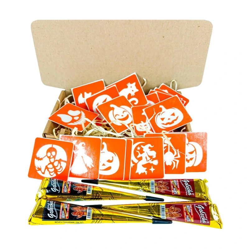 Набір для біо-тату "Хелловін - хна" set-halloween-henna 18 трафаретів 5х5 см
