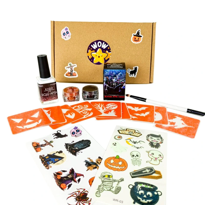Набір для біо-тату "Wow Box Хелловін для 1 дитини" wow-box-halloween-1 — Fresh Tattoo