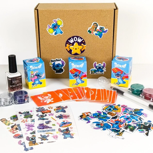 Набір для біо-тату "Wow Box Стіч " wow-box-stich-3 для 3 дітей — Fresh Tattoo