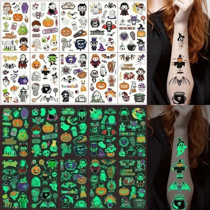 Набір тимчасових тату "Halloween glow №2" kids-tatto-halloween-g2 — Fresh Tattoo