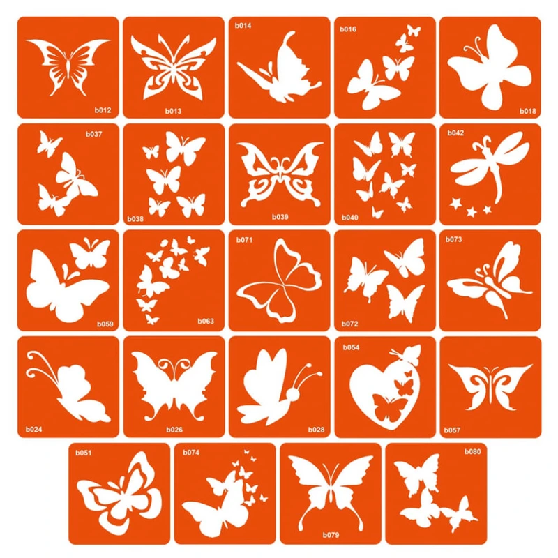 Набір трафаретів для біо-тату «B - метелики» b-simple_24_1
