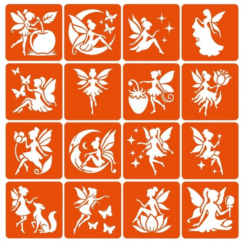 Набір трафаретів для біо-тату "Fairies №2" fairies2_simple-16 — Fresh Tattoo