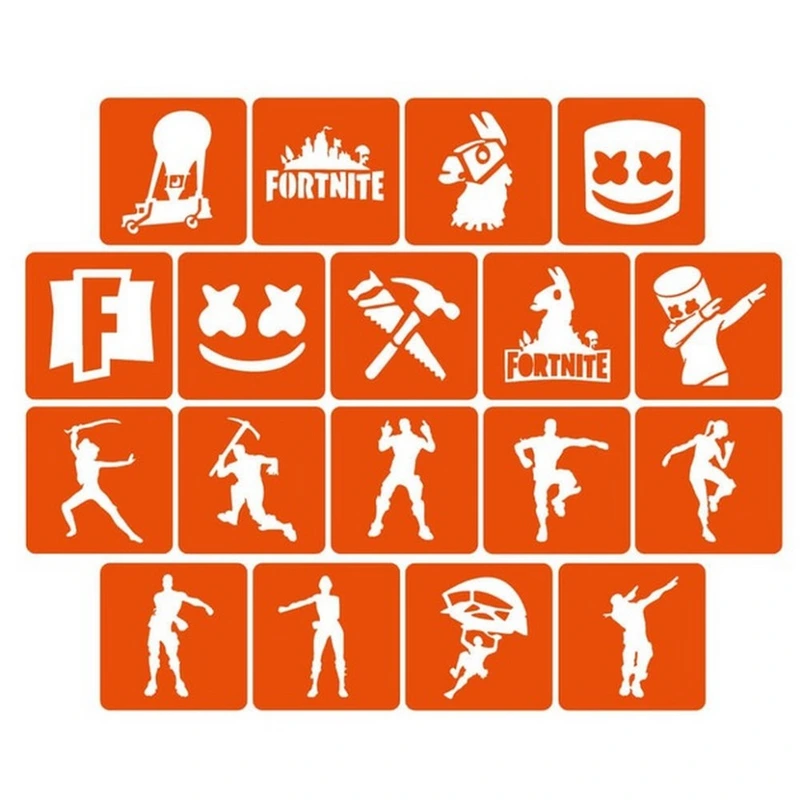 Набір трафаретів для біо-тату "Fortnite" Fortnite_5x5_18_1