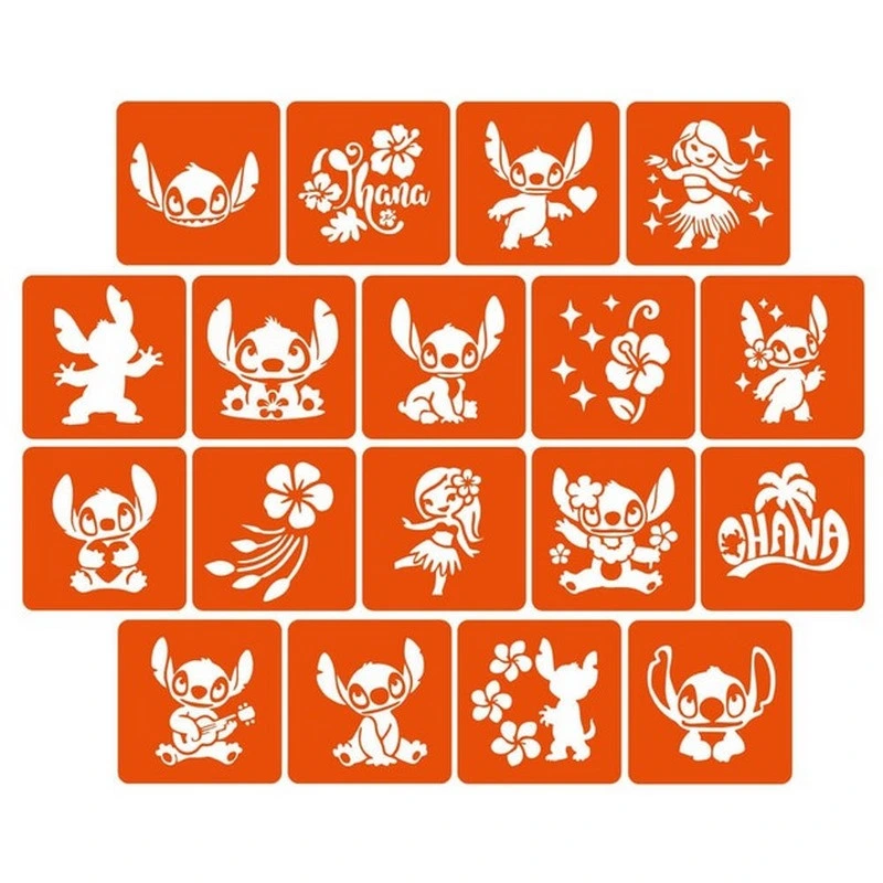 Набір трафаретів для біо-тату "Ліло і Стіч" lilo_stich_5x5_18_1