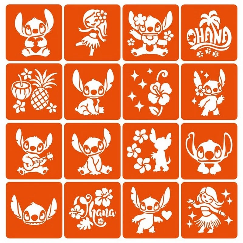 Набір трафаретів для біо-тату "Ліло та Стіч" lilo_stich-simple-16