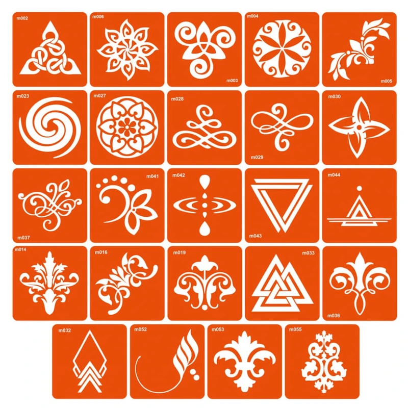 Набір трафаретів для біо-тату «M - візерунки» m-simple_24_1