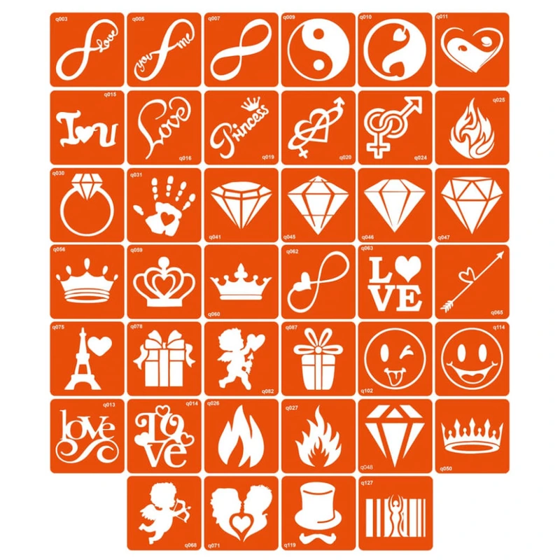 Набір трафаретів для біо-тату «Q - різне» q-simple_40_1