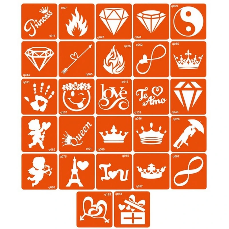 Набір трафаретів для біо-тату "Q - різне" q_simple_5x5_27_1