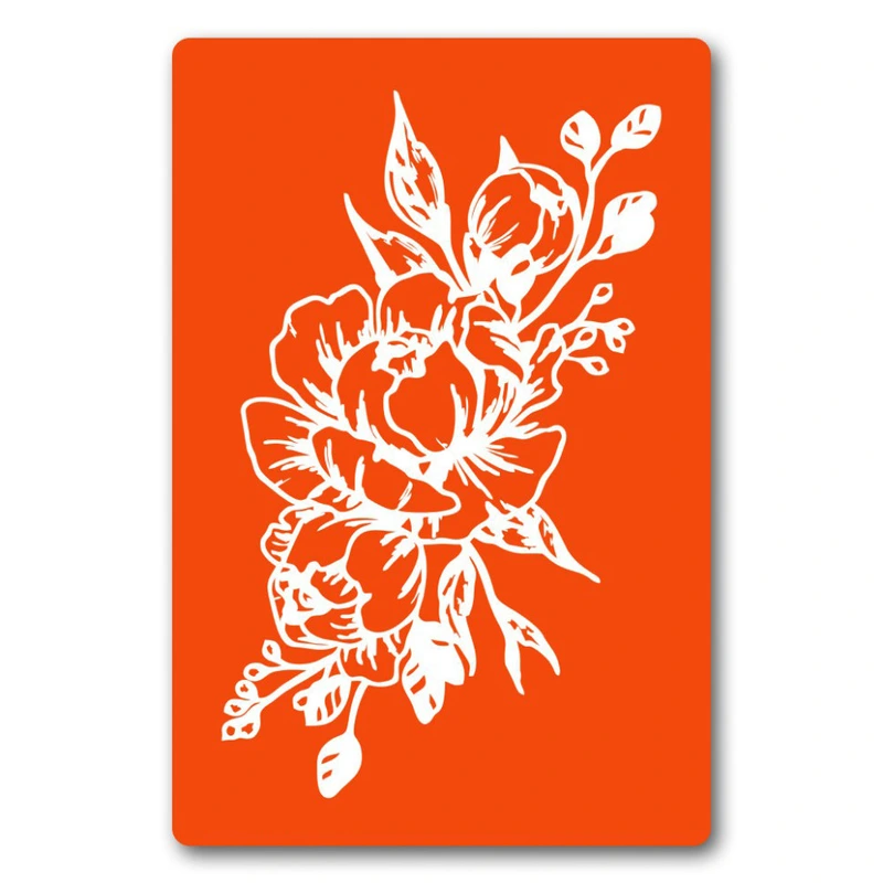 Трафарет для біо-тату Квіти fx101-24*34см, розмір 24х34 см