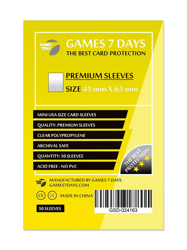 Протектори Games7Days (41 x 63 мм) Premium Mini USA (50 шт) — Games7Days
