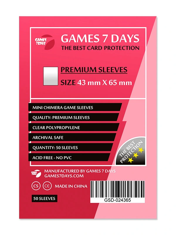 Протектори Games7Days (43 x 65 мм) Premium Mini Chimera (50 шт) — Games7Days