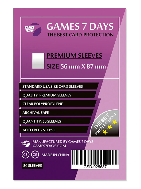 Протектори Games7Days (56 x 87 мм) Premium USA (50 шт) — Games7Days