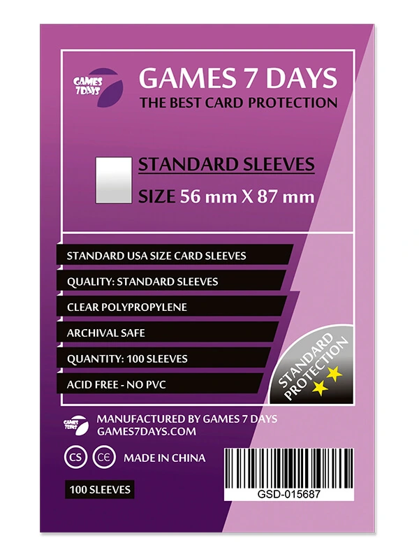 Протектори Games7Days (56 x 87 мм) Standard USA (100 шт) — Games7Days