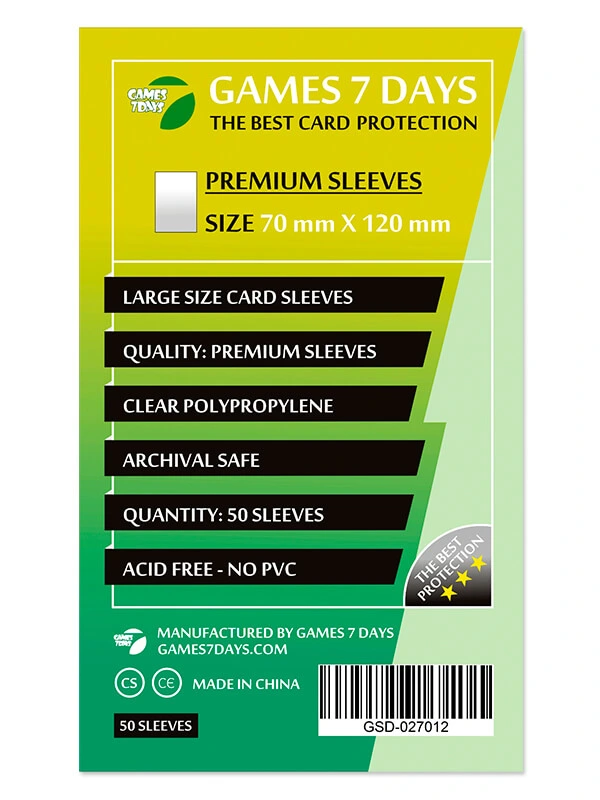 Протектори Games7Days (70 x 120 мм) Premium Large Size (50 шт)