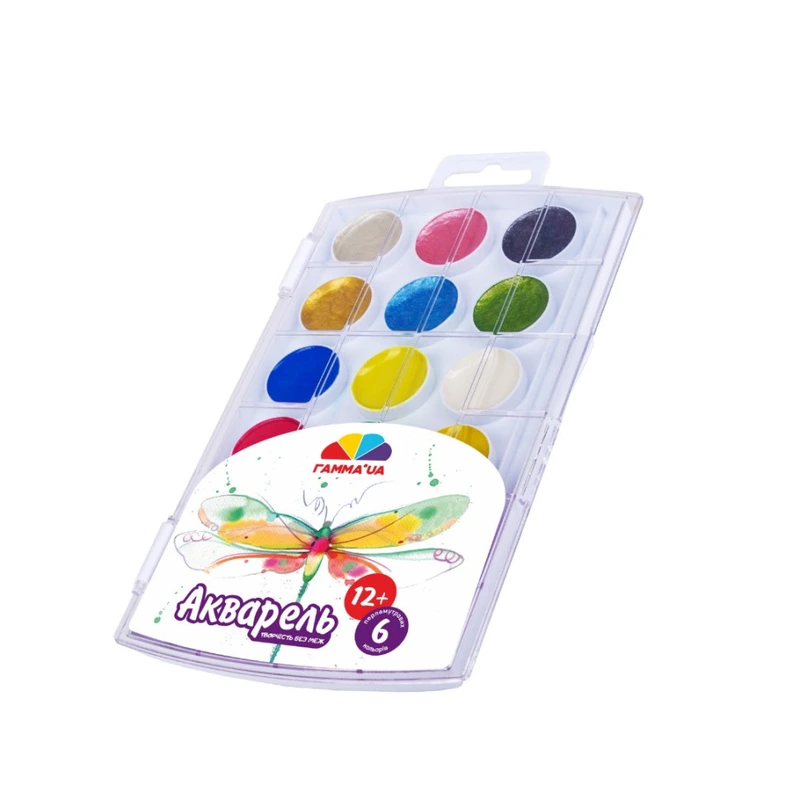 Дитяча акварель "Творчість" 400112, 18 кольорів, медова, без пензля — ГАММА'UA