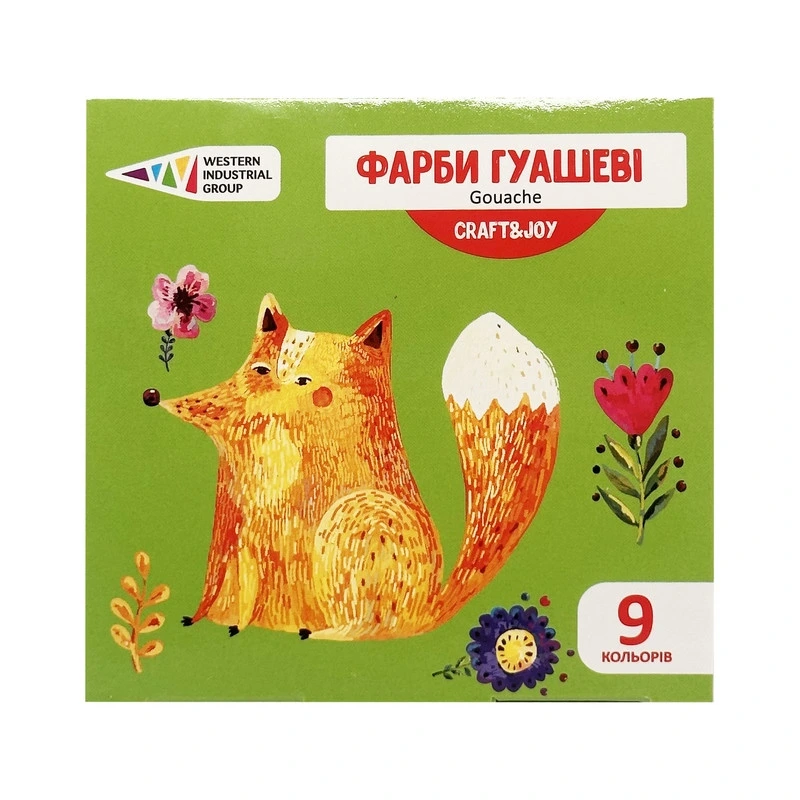 Дитячі гуашеві фарби "Craft & Joy" 221032/Cr 9 кольорів, по 10 мл — ГАММА'UA