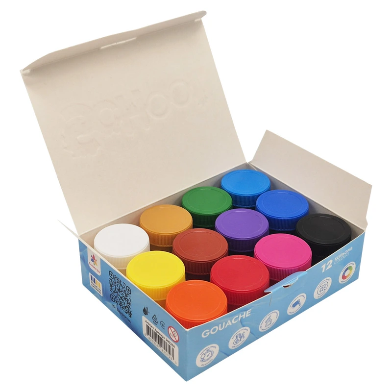 Дитячі гуашеві фарби "Захоплення" 200204, 12 кольорів