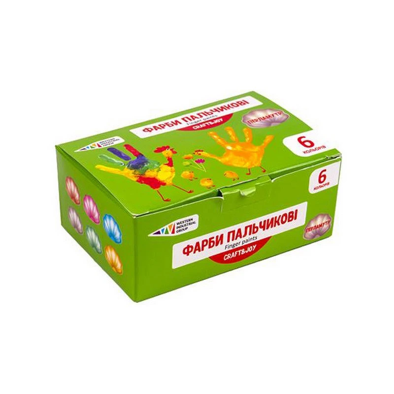 Дитячі пальчикові фарби "Перламутр" 322074/Cr 6 кольорів по 40 мл — ГАММА'UA