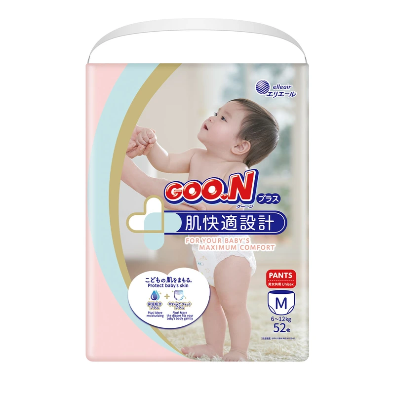 Трусики-підгузки GOO.N Plus для дітей 6-12 кг (розмір M, унісекс, 52 шт.)